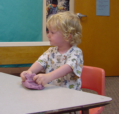 Archie's first day: Playdough