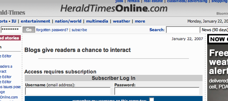 Must subscribe to Hoosier Times