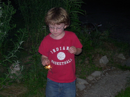 Carter and sparklers